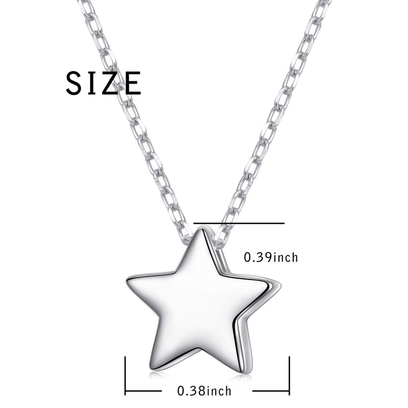 [Australia] - 925 Sterling Silver Dainty Star Pendant Tiny Star Necklace Chain for Women Girls 