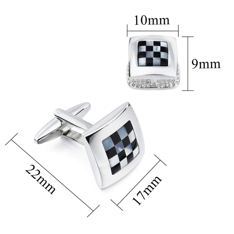 [Australia] - HAWSON Cufflinks and Studs for Men- Men Fashion Tuxedo Shirt Silver Cufflinks and Studs Set for Regular Weeding Business Accessories 40150 