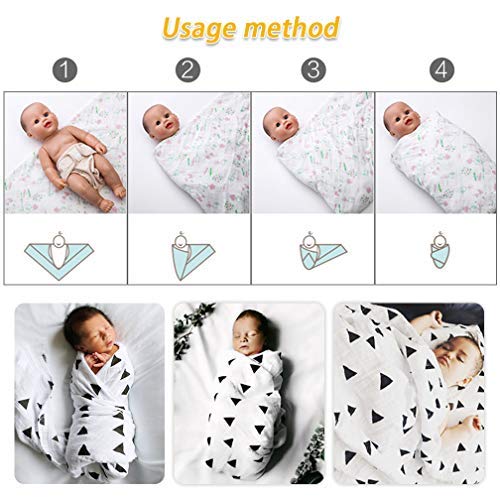 [Australia] - 3 Pack Baby Muslin Washcloths 120cmX120cm Cartoon Cotton Muslin Newborn Towel Large Gauze Squares Babies Swaddle Blanket Shower Wipes by ALBOYI(Fish/Fox/Geometric Print) 3pack 