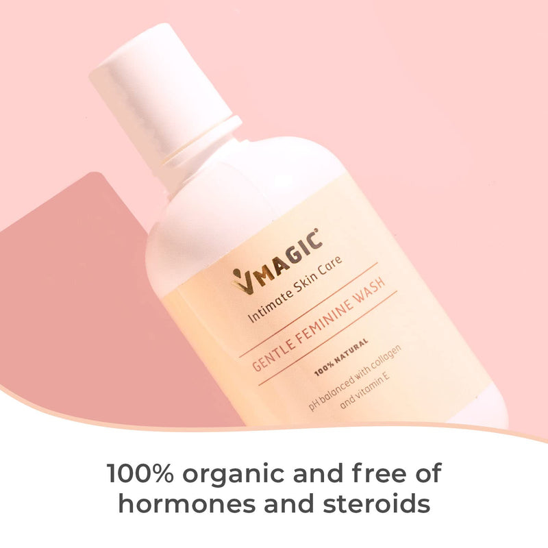 [Australia] - Vmagic Gentle Feminine Wash by Medicine Mama’s Apothecary – pH Balanced to Cleanse and Rejuvenate Intimate Skin with Chamomile, Collagen, Vitamin E and Sage – Hormone Free — 4 oz 