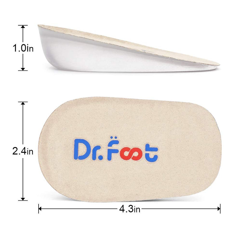 [Australia] - Dr.Foot Height Increase Insoles, Heel Cushion Inserts, Heel Lift Inserts for Leg Length Discrepancies (Small (1" Height)) Small (1" Height) Beige 