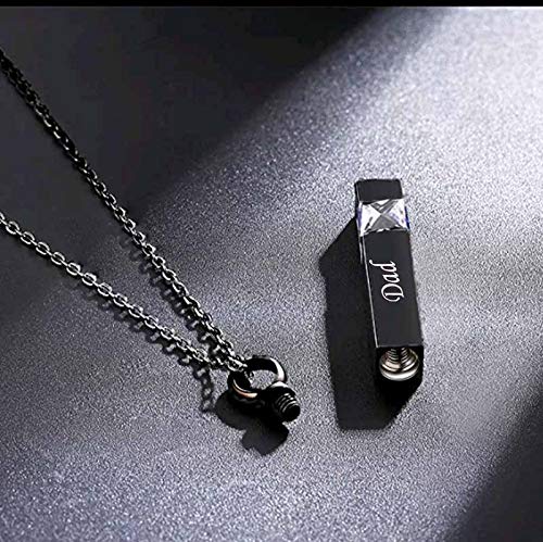 [Australia] - MEMORIALU Urn Necklaces for Ashes Black Cube Mom Cremation Keepsake Memorial Pendant Necklace Dad 