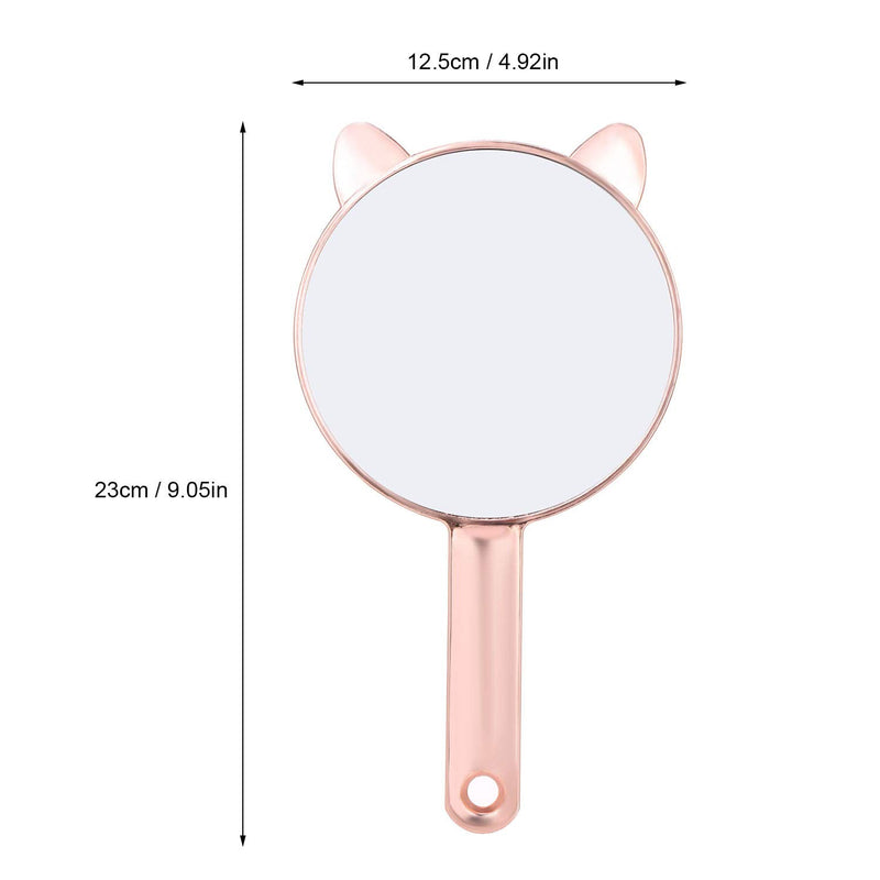 [Australia] - TOPYHL Cat Hand Mirror Travel Handheld Mirror Cat Ear Shaped Cosmetic Mirror with Handle (Rose Gold) Rose Gold 