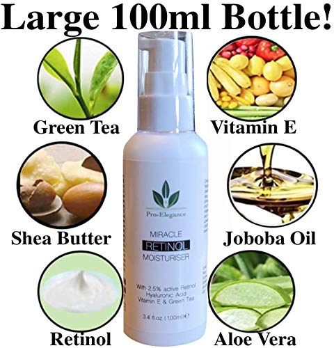 [Australia] - Retinol Moisturiser face cream 2.5% 100ML DOUBLE SIZE For Day & Night with Hyaluronic Acid Vitamin E & Aloe Vera Best Anti Aging & Wrinkle Face & Neck Eye Bags Dark Circles & Crows Feet 