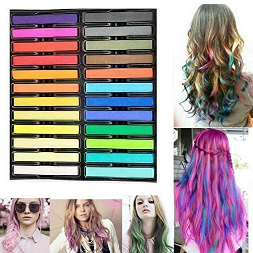 [Australia] - Hair Chalk, 24 Colors Set Non-Toxic Temporary Hair Color Chalk Dye Soft Pastels for Women and Girls Hair 
