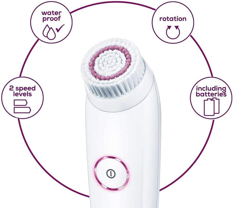 [Australia] - Beurer FC45 Facial Cleansing Brush | Battery-operated rotating facial cleansing brush | For a deeper clean and noticeably softer skin | 2-speed rotation | Suitable for sensitive skin | Water-resistant 