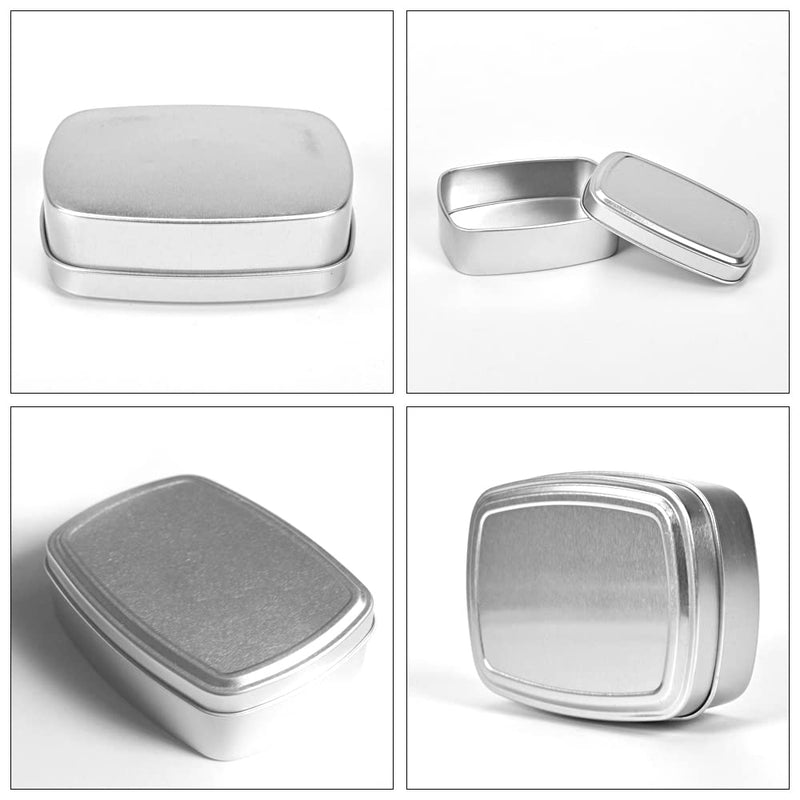 [Australia] - Aluminium Storage Soap Tins Box Soap Bar Holder Dish Container Bathroom Countertop Soap Storage Box for Soap Candy Key Earrings Storage Case (8.4x6.2cm) 