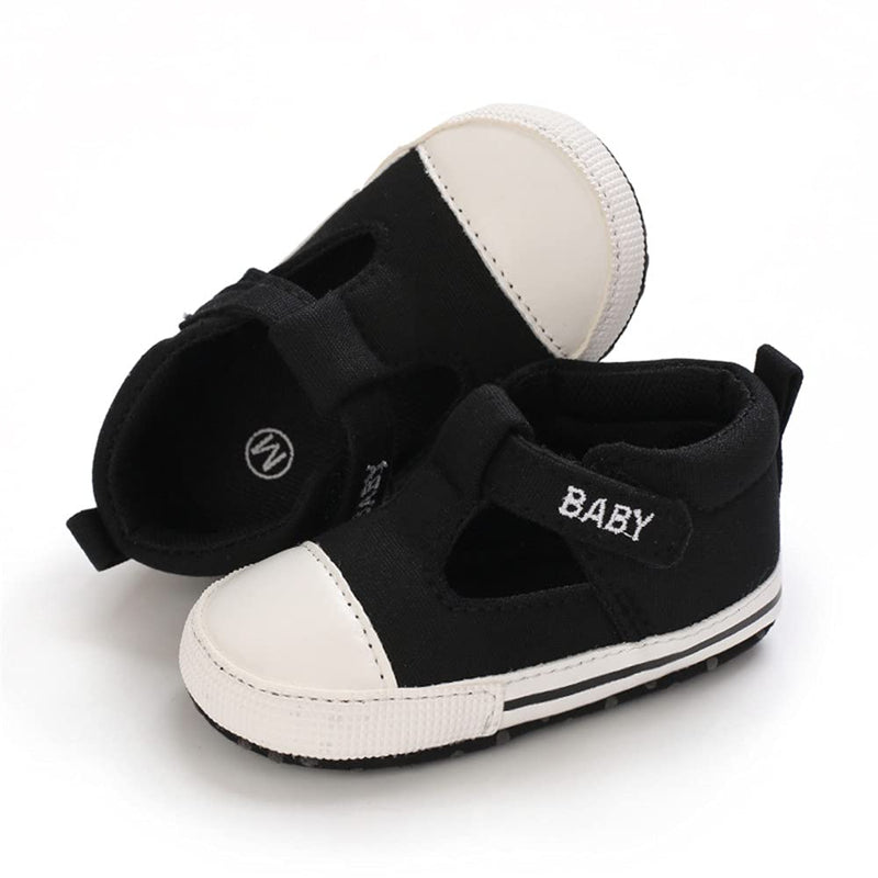 [Australia] - HsdsBebe Baby Girl Closed-Toe Sandals Soft-Sole Infant Summer Breathable Beach Sandals Newborn First Walks Sneaker Shoes 0-6 Months Infant A/Black 