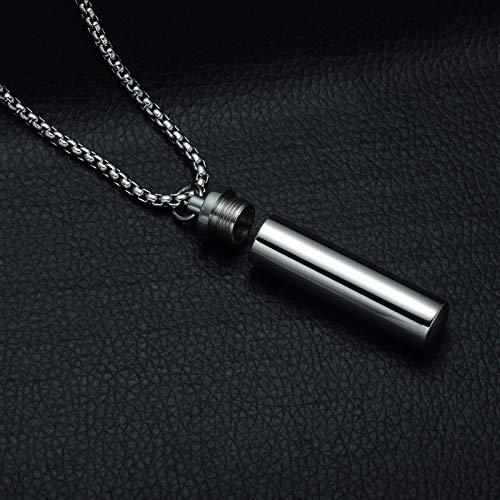 [Australia] - Jude Jewelers Stainless Steel Memorial Cremation Ash Urn Loved One's Memory Pendant Necklace Silver 