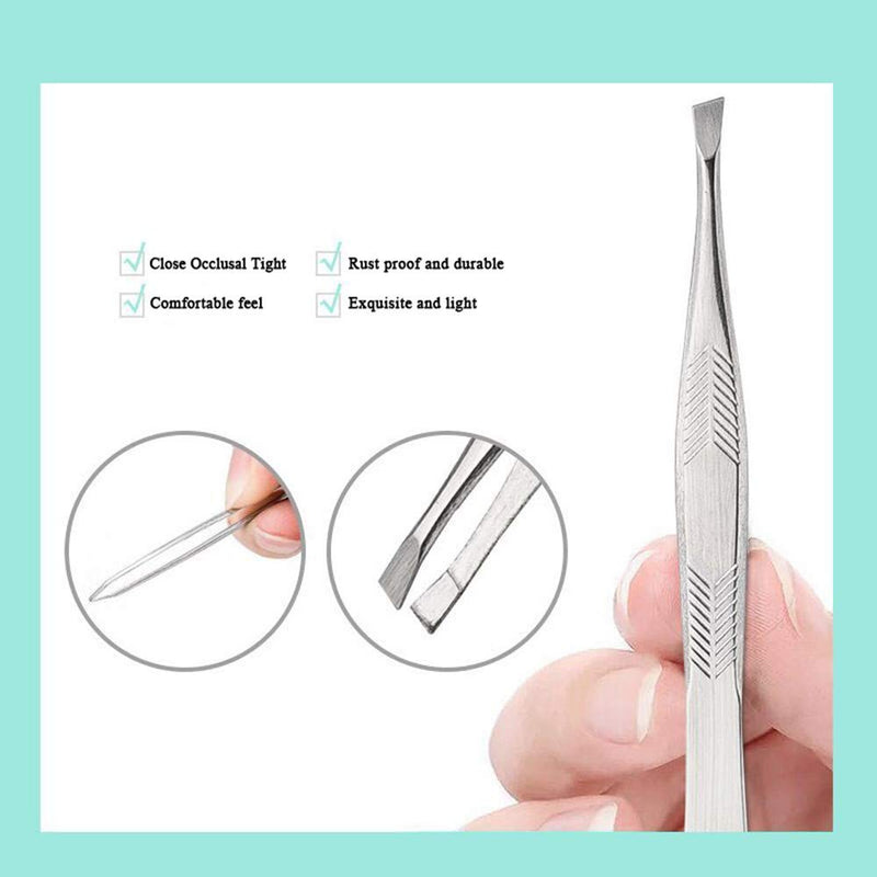 [Australia] - Sansheng 24 pieces/stainless steel tweezers, oblique eyebrow tweezers metal eyebrow tweezers clipper, oblique tip for eyebrow shaping and facial hair removal. Best tool for men and women (silver) 24pcs 