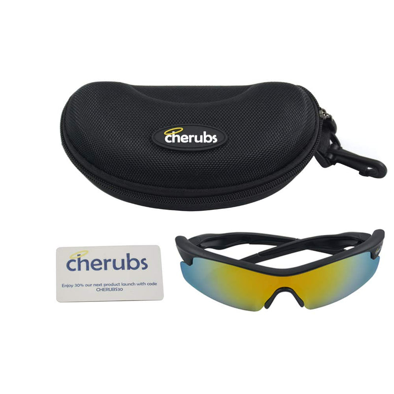 [Australia] - CHERUBS Kids Style and Sport Sunglasses - Boys or Girls - Flexible, Comfortable - UV400 Optometrist Approved Black 