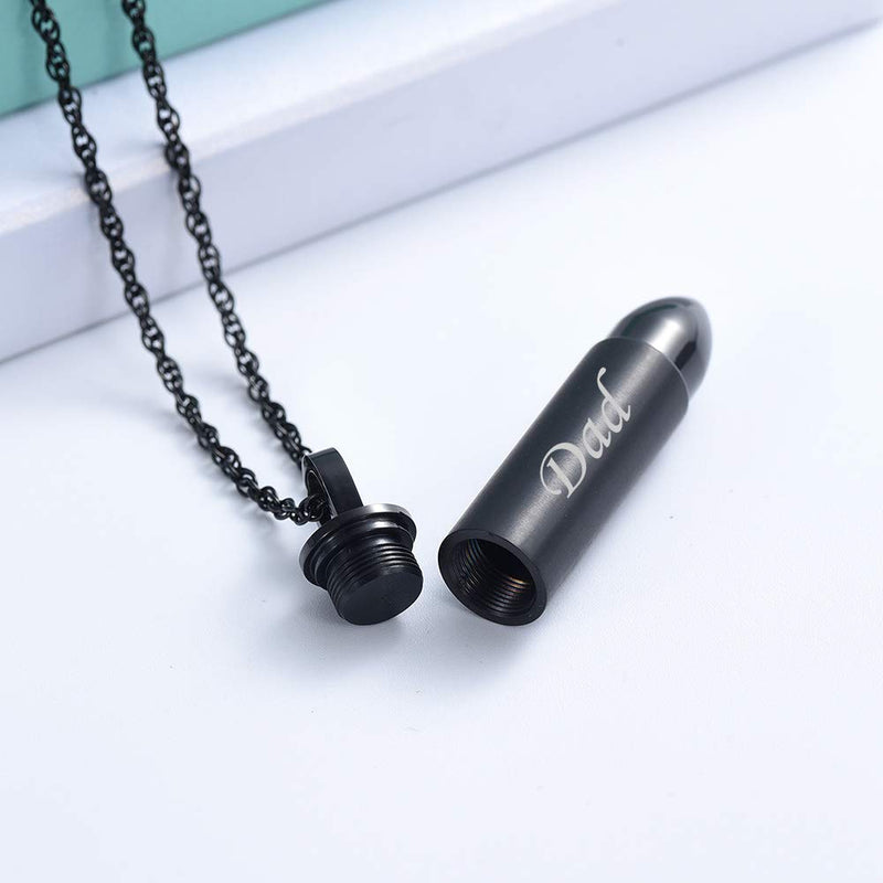 [Australia] - shajwo Cremation Jewelry Bullet Urn Ashes Necklace for Women Men Cylinder Keepsake Memorial Locket Pendant Ash Holder Dad 