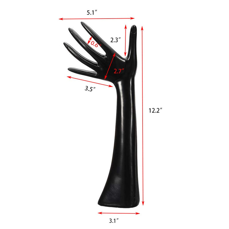 [Australia] - HOMANDA Black Resin Long Hand Form Bracelet Ring Jewelry Display Holder Organizer (Hand Form-Style 4) Hand Form-style 4 