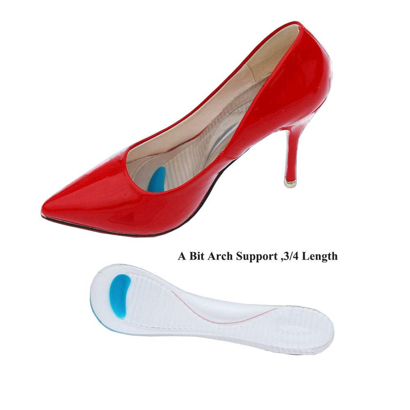 [Australia] - High Heel Cushion Inserts Women,Gel Insoles Women Ball of Foot Inserts for Sandals,Silicone Cushion Shoe Insoles,Women Insoles High Arch,Arch Support Shoe Insert Flat Feet Ladies,Pump Inserts Blue+clear-2 Pairs 