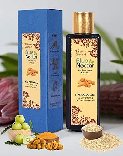 [Australia] - Blue Nectar Skin Brightening Oil Nalpamaradi Thailam infused with Turmeric Oil - 100 ml 