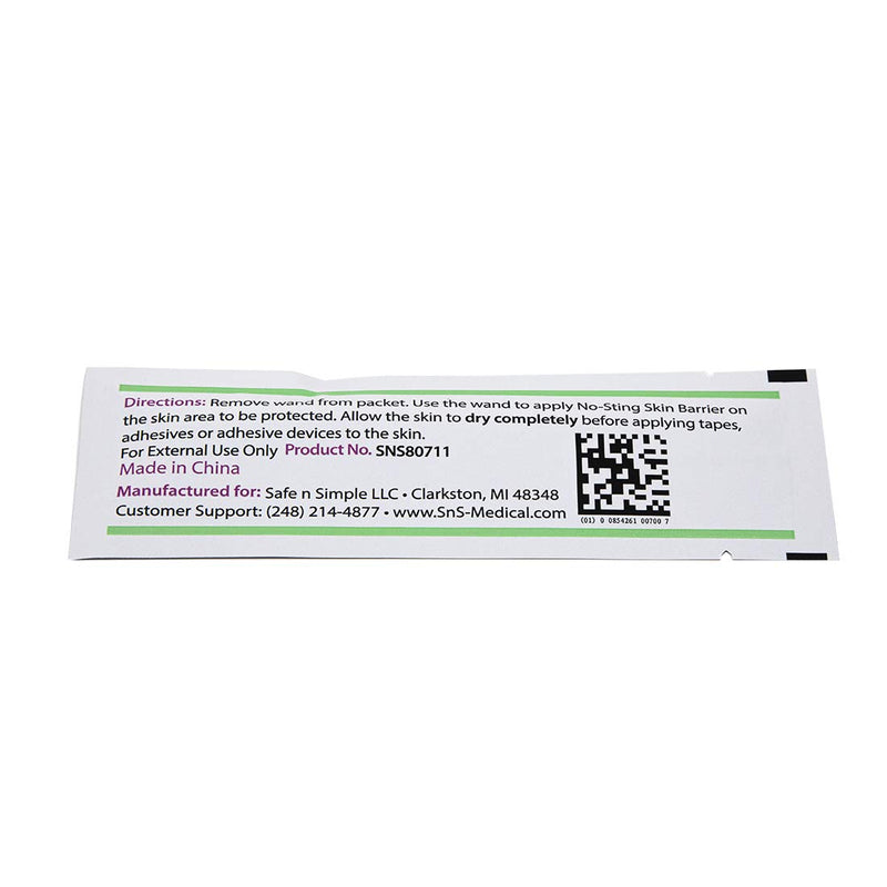 [Australia] - Safe n' Simple No-Sting Skin Barrier Film Wand Applicator, 25 Count Skin Barrier Film (Wand) – Skin Protective Film 