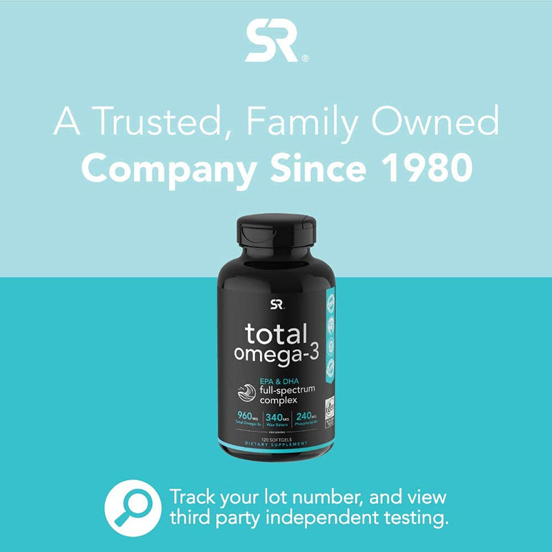 [Australia] - Total Omega-3 Fish Oil from Wild Sockeye Salmon, Alaskan Pollock, Antarctic Krill Oil, Astaxanthin + Phospholipids & Wax Esters for Better Absorption | 960mg of EPA & DHA Fatty Acids (120 Softgels) 