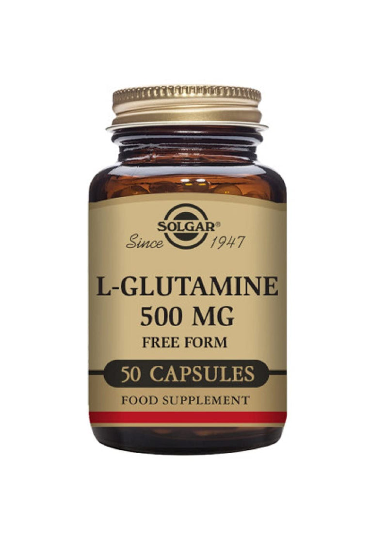 [Australia] - Solgar L-Glutamine 500 mg Vegetable Capsules - Pack of 50 - Fuel For Muscles - Supports An Active Healthy Lifestyle - Vegan and Gluten Free 
