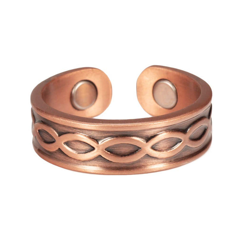 [Australia] - EnerMagiX Magnetic Copper Ring for Women Men, Magnetic Rings with Two Strong Magnets, Adjustable Copper Rings 