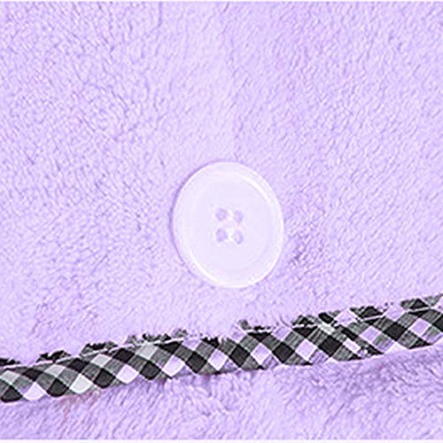 [Australia] - Bath Wraps for Women Microfiber Adjustable Shower Spa Wrap and Dry Hair Towels Set Purple 