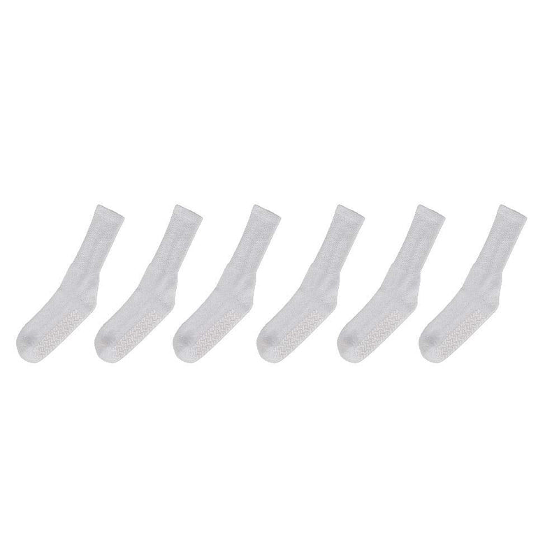 [Australia] - Noble Health Care Diabetic Non Skid Hospital Slipper Socks 6 Pack 13-15 White 