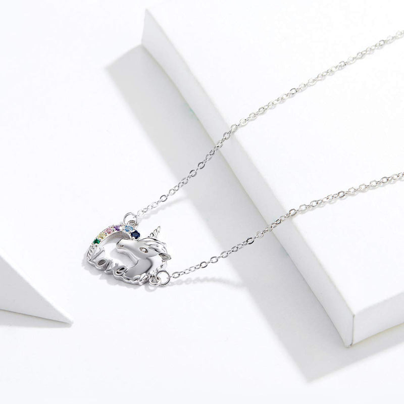 [Australia] - Necklaces for Teen Girls S925 Sterling Silver Unicorn Cute Pendent Necklace Gifts for Teenage Girls Kids 