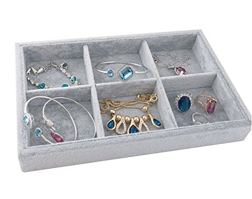[Australia] - Jewelry Collection Organizer Stackable Multi Layer Storage Velvet 6 Grids 