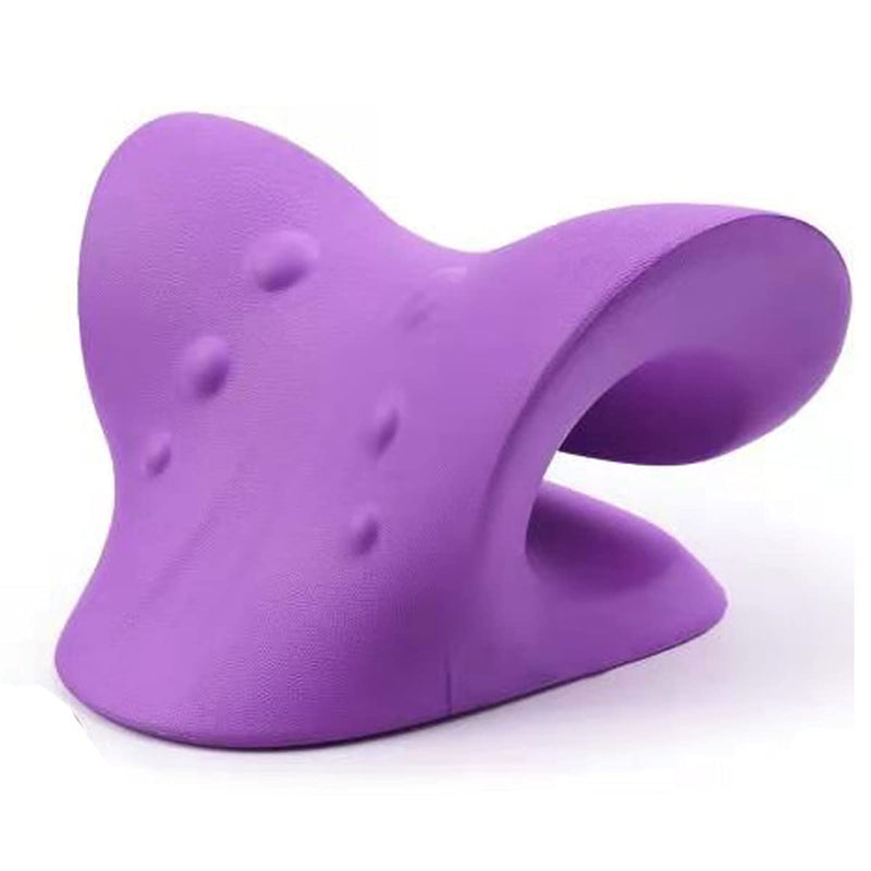 [Australia] - Neck and Shoulder Relaxer, Cervical Traction Device for TMJ Pain Relief and Cervical Spine Alignment, Chiropractic Pillow, Neck Stretcher (Purple) Purple 