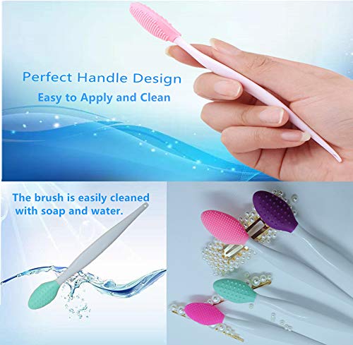 [Australia] - Lip Scrub Brush Lip Brush Lip Exfoliator Brush Silicone Exfoliating Brush Silicone Lip Exfoliator Scrub Lip Scrubber Tool Mini Exfoliating Brush Set Lip Scrubber For Women (4pcs) 