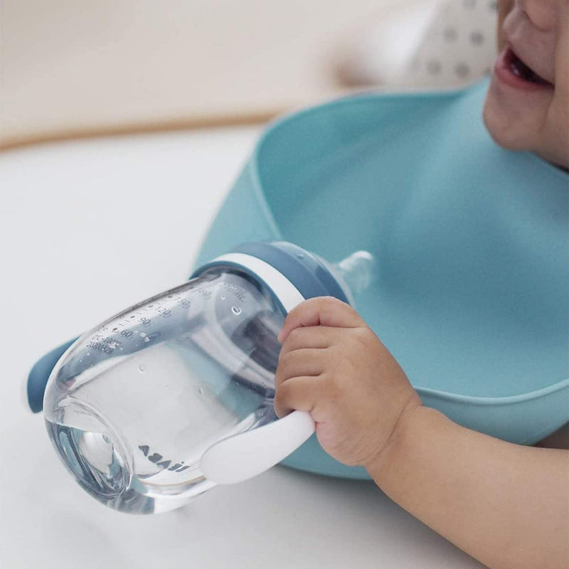 [Australia] - BEABA 2 Pack Waterproof Silicone Baby Bibs, Adjustable Neck Strap, Large Food Catcher Pocket, Soft, Lightweight, Ultra Soft, Easy to Clean, Light Mist/Airy Green, 913509 Airy Green & Light Mist 