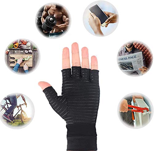 [Australia] - Copper Arthritis Gloves, Compression Gloves for Hands and Fingers Rehabilitation, Arthritis Gloves for Women Men Relief Hand Pain of Arthritis, Swelling, Carpal Tunnel - Size Large Large (1 Pair) 