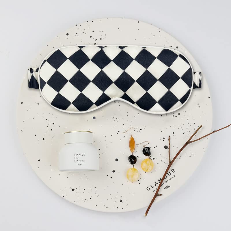 [Australia] - townssilk 100% Silk Sleep mask with Silk Adjustable Strap,Comfortable and Super Soft Eye mask Ultimate Sleeping aid,Blindfold squareblack Eusquareblack 