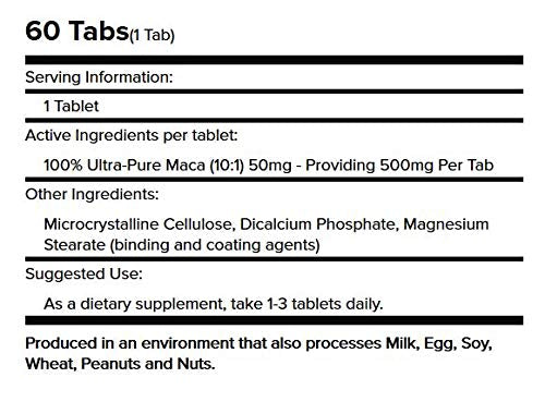 [Australia] - Warrior Maca 60 Tablets - Natural Root Extract - Vitamin B2 - Libido Enhancer | Warrior Supplements, Clear, 57 Gram 