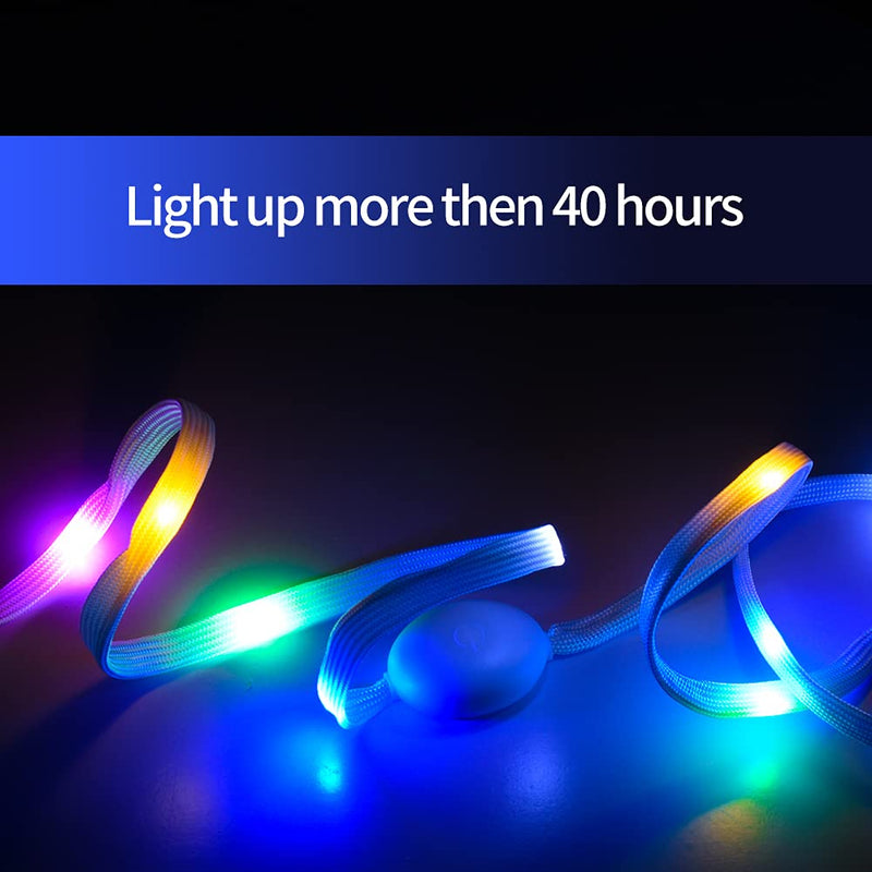 [Australia] - LED Shoelaces Multicolor Light Up Laces 3 Modes Flashing Colorful Shoestrings Battery Powered Nylon 1 Pair 
