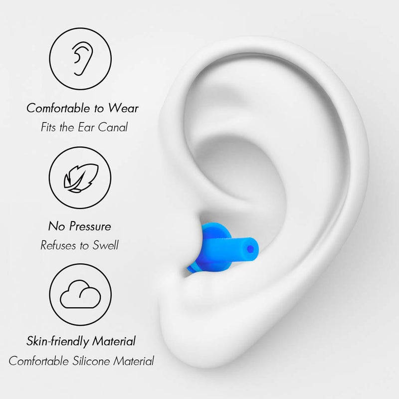 [Australia] - 50 Pairs Ear Plugs for Sleeping Noise Cancelling, Reusable Silicone Sound Blocking Earplugs, Waterproof Noise Reduction Ear Plugs for Shooting, Swimming, Concerts, Snoring 