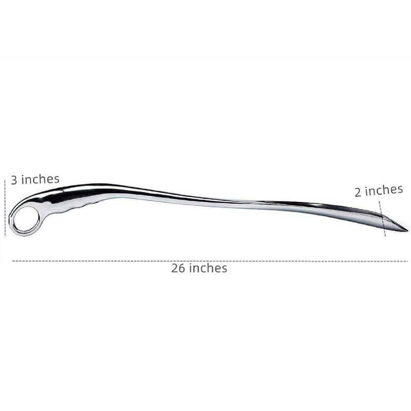 [Australia] - WenYing 26 Inch Solid Long Handle Metal Shoe Horns, Study Durable Shoehorn for Shoes and Boots, with Ergonomic Loop Handle (26 Inch Silver) 