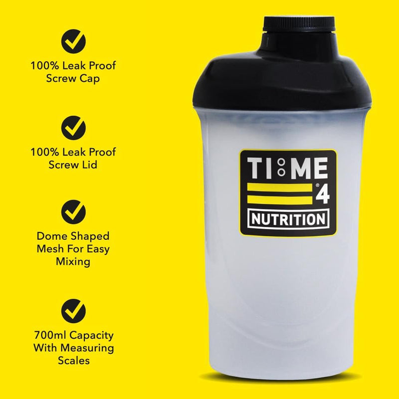 [Australia] - Time 4 Nutrition Premium Whey Protein Shaker, High-Calorie Mass Gainer Pre-Workout Drinks – Wide Body For Easy Cleaning & Large Mouthpiece For Easy Drinking – Gym Protein Shaker Bottle 600ML 