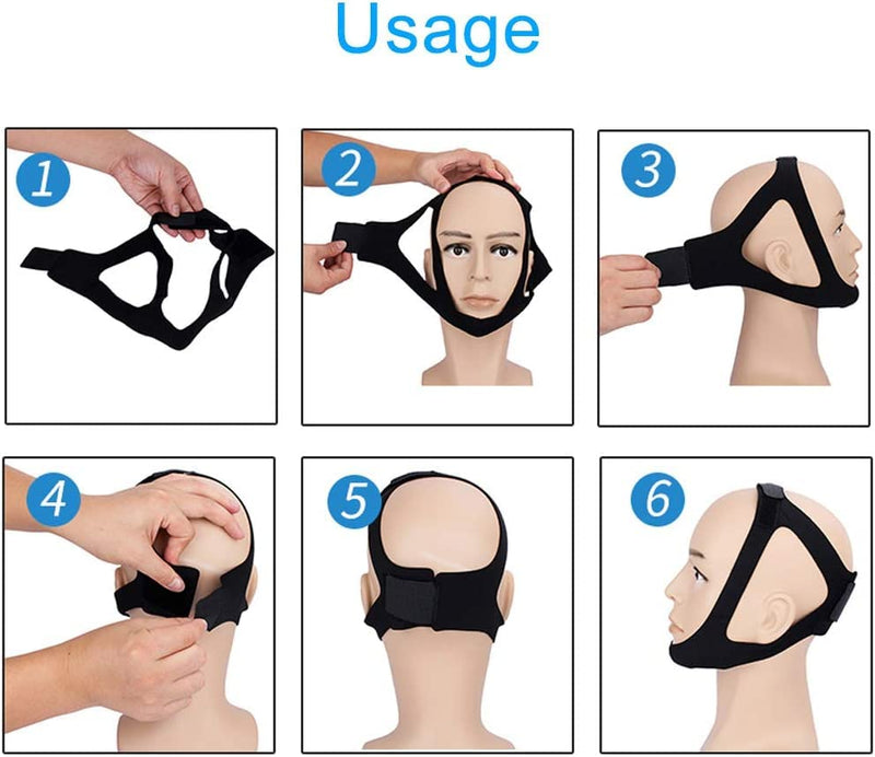 [Australia] - Stop Snoring Chin Strap Anti, Snore Reducing AidsChin StrapsSnore Belt Apnea Jaw Support Solution Sleep 