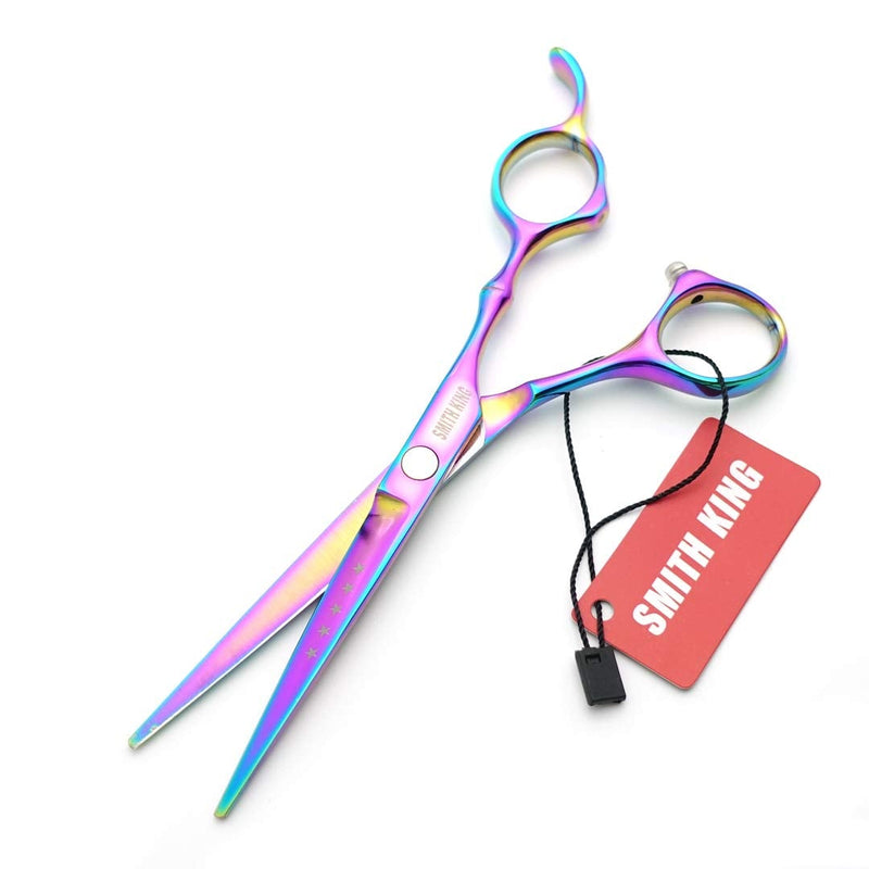 [Australia] - 6.0 inch hair scissors set hair cutting scissors & thinning scissors with razor&comb in 1 set (Rainbow) 
