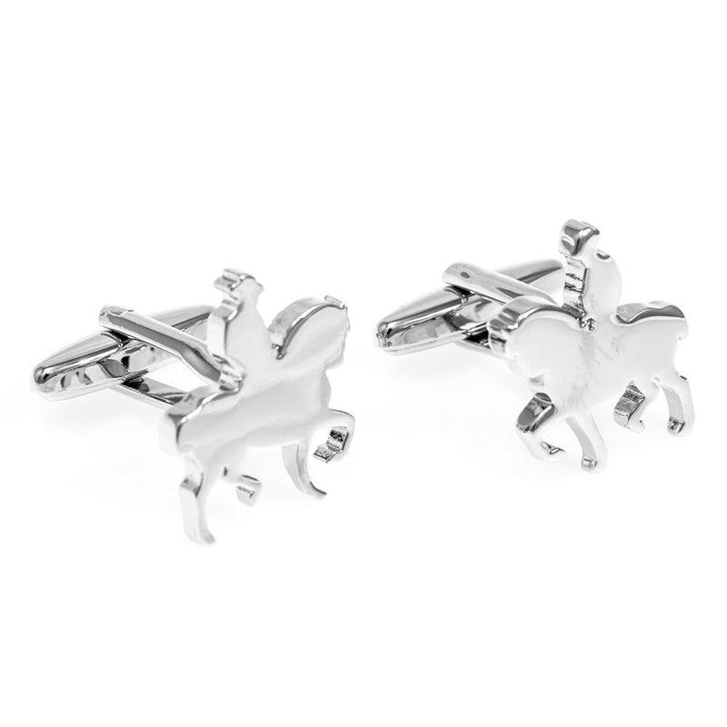 [Australia] - MRCUFF Cowboy Horse Pair Cufflinks in a Presentation Gift Box & Polishing Cloth 