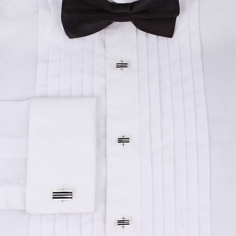 [Australia] - HAWSON Cufflinks and Studs for Men-Fashion Men Tuxedo Shirt Cufflinks and Studs Set for Regular Weeding Business Accessories Silver 