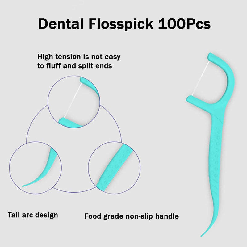 [Australia] - Floss Sticks Dental,100Pcs Mint Floss Picks for Teeth Cleaning 