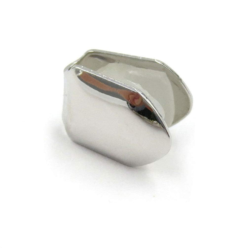 [Australia] - ULTNICE 2pcs Silver Single Tooth Fangs Cap Hip Hop Grills Single Teeth Caps Top Bottom Dental Grill 