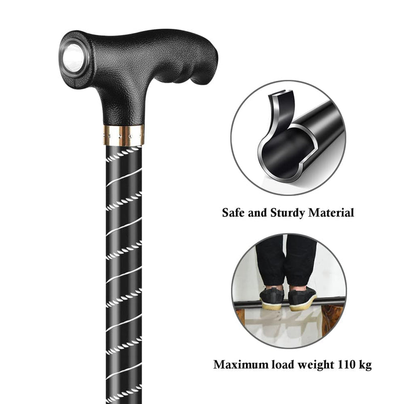 [Australia] - OOCOME LED Light Aluminium Walking Stick With Rubber Ferrule Adjustable Walking Cane for Men Women Arthritis Seniors Disabled and Elderly 
