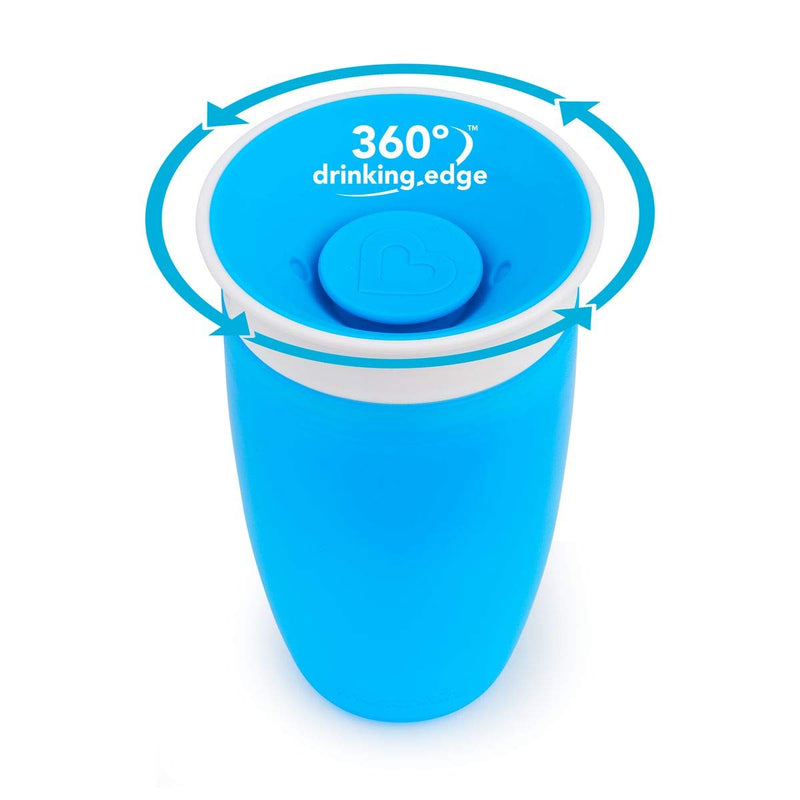 [Australia] - Munchkin Miracle 360 Cup, Baby and Sippy Cup, Ideal Sippy, Water and Weaning Cup 12+ Monthss, 10 oz/ 296 ml, Blue. 
