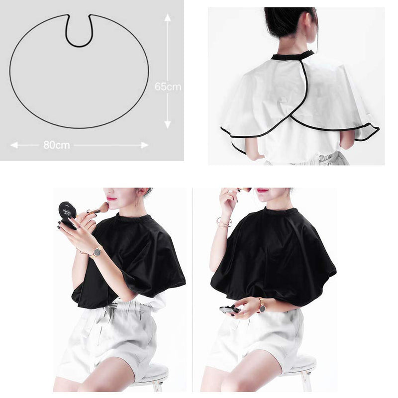 [Australia] - Women Makeup Apron Hair Salon Cape Barber Bib Hair Cutting Apron or Makeup Artist Special Makeup Comb-out Cape(Black) 