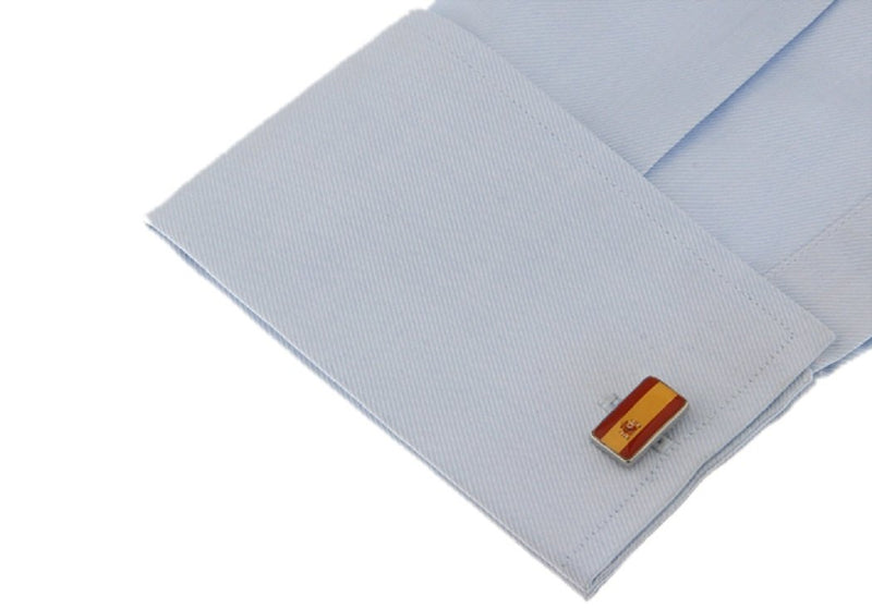 [Australia] - MRCUFF Flag Spain Pair Cufflinks in a Presentation Gift Box & Polishing Cloth 