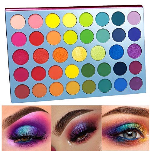 [Australia] - 39 Shades Matte Shimmer Metallic Eye Shadow Pallet Long Lasting Bright Colorful Rainbow Eyeshadow Palette Color Fusion Highly Pigment Makeup Pallet 