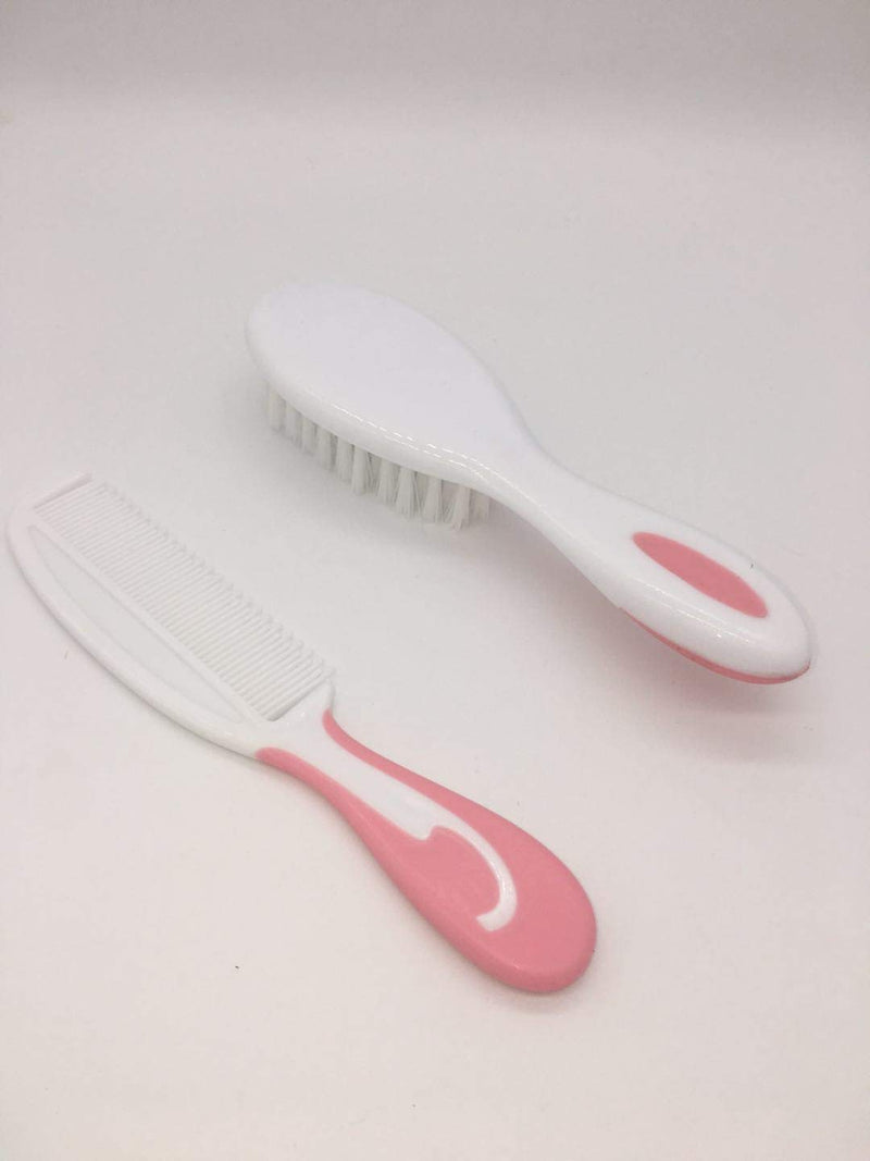 [Australia] - Little Angel Baby Brush and Comb Set,Super Soft Brush for Newborns and Toddlers,Pink 