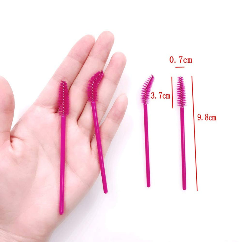 [Australia] - JZK 200 x Plastic disposable pink mascara applicator wands eyelash brushes for extensions eyebrow wand lash brow brush 